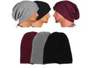 Chic Men Women Warm Winter Knit Ski Beanie Slouchy Oversize Cap Hat Unisex