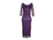 Sexy Women Lace 3 4 Sleeve Slim Bodycon Party Cocktail Evening Midi Dress