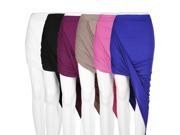 Draped Asymmetrical High Waisted Stretch Bodycon Low Mini Maxi Skirts New