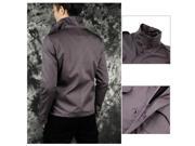 Korean Fashion Men Casual Jacket Slim Collar Drawstring Waist Top Coat