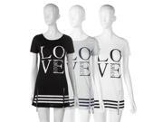 BOHO Ladies Cotton Casual Tops Blouse Summer Womens Love Printed Mini Dress