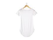 Plus Size Women Tops Cropped Short Sleeve Side Slit Casual Long Cotton T shirt