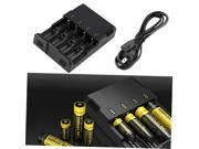 I4 Charger Battery Box US Plug Cable for LED Flashlight Torch Heaplamp