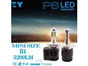 1 Pair 55W 5200LM 6000K Auto Car LED Headlight Bulbs Lamp Kit H4