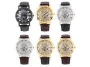 Cool Design Hollow Out Transparent Dial PU Leather Wrist Watch Gift New