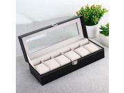 6 Grid Slots Wrist Watches Gift Case Jewelry Display Boxes Storage Holder