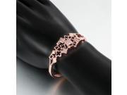 Fashion Women s Anti allerg Rose Gold Plating Flower Open Bracelet Bangle