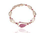 Women Elegant Tin Alloy Rose Gold Plating Chain Crystal Bracelet Gift New