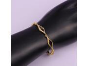 B004 A Unisex Geometric Gold Plated Inlaid Zircon Chain Bracelet Gift