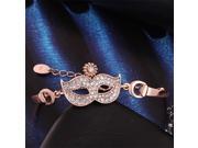 Mask Shape Tin Alloy Zircon Rose Gold plated Chain Bracelet for Gift
