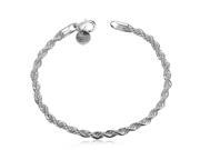 Shinning Rope Twisted Snake Shape Silver plated Bracelet Hand Chain Gift