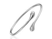 Double Round headed Fashion Water Drop Shape Silver Plated Bangle Bracelet