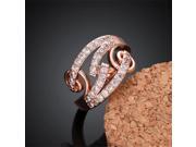 Women Fashion Rose Gold-plated Geometry Shape Sparkle Zircon Ring Accessory Women Fashion Rose Gold-plated Geometry Shape Sparkle Zircon Ring Accessory