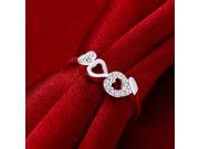 New Hot Charming Jewelry Women Three Hearts Zircons Ring Plated Ring
