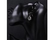 Trendy Jewelry Women Platinum Plating Crystal Ear Hook Round Dangle Earrings