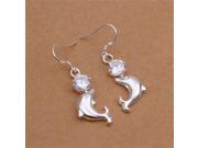 New Simple Style Women Jewelry Dolphin Earrings Zircon Plating Earrings