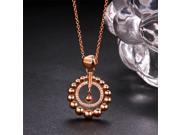 Fashion Women Rose Gold plated Round Shape Sparkle Zircon Necklace Accessory