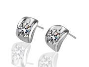 Women s Shining Zircon Alloy Platinum Plated Ear Studs Earrings Wedding