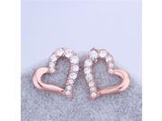 Beautiful Jewelry Earrings Heart Shape Simulated Diamond Ear Studs Gift