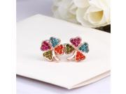 Clover Shape Faux Crystal Inserted Rose Gold plated Hanging Ear Drops