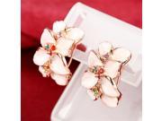European Style Flower Shape Rose Gold plated Crystal Earrings Accessory