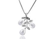 New Hot Jewelry Water Drop Shape Simulated Pearl Leaf Pendant Plated Pendant
