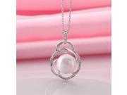 Platinum plated Artificial Simulated Pearl Rhinestone Inserted Pendent