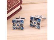 1 Pair Classic Mens Wedding Party Gift Shirt Square Blue Cufflinks Cuff Links