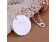 P137 2 Unisex Boys Girls Round Tag Silver Plated Pendant Jewelry Simple