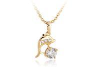 Women Girls Luxury Crystal Rhinestone Dolphin Pendant Necklace Chain Gift