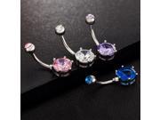 Women s Steel Anti allergy Crystal Belly Button Body Piercing Navel Ring
