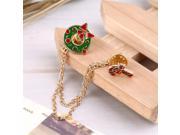 Christmas Wreath Crutches Chain Brooch Pin Collar Xmas Gift Party Decoration