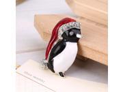 Christmas Rhinestone Cute Penguin Brooch Pin Xmas Gift Party Decoration