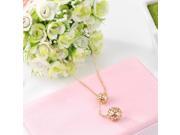 Alloy Gold Plated Cutout Balls Pendant Necklace Chain for Women Girl Gifts