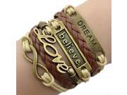 NEW Hot Infinity Love Cute Charm Bracelet Bronze DIY Xmas Jewelry Gift