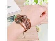 NEW Hot Fashion Leather Cute Bird Charm Bracelet Bronze DIY Jewelry Gift