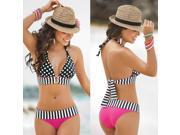 High Waisted Retro Fringe Vintage Bikini Swimsuit Bathing Swim Polka Dots Dot