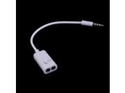 3.5mm Headphone Microphone Stereo Audio Splitter Adapter Cable White