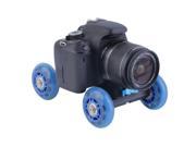 Blue 4 wheel Mute Rail Track Drift Car Skater Slider For DSLR Video Camera