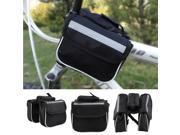 Bicycle Cycling Frame Pannier Saddle Front Tube Bag Both Side Double Pouch