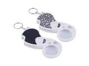 Mini Keychain 8x37 20x12mm Eye Jewelry Loupe Double Lens LED Magnifier