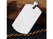 Military Men s Stainless Steel Silver Plain Dog Tag Pendant No Chain