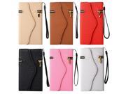 New Zipper Flip Wallet PU Leather Case Cover Card Holder For iPhone 6S plus