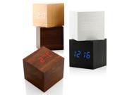 Modern Wooden Wood Digital LED Desk Alarm Clock Thermometer Timer Calendar