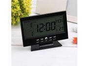 Voice Control Back light LCD Alarm Desk Clock Weather Monitor Calendar