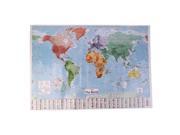 New 97.5 X 67.5 Large World Map English French Wall Chart Teaching Poster