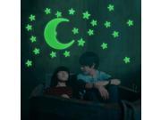 Stars Moon Glow In The Dark Fluorescent Decal Wall Stickers Home Decoration