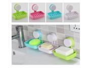 1pc Plastic Bathroom Shower Strong Suction Cup Soap Dish Tray Wall Holder