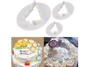 3Pcs Christmas Tree Cake Decorating Paste Cookie Mold Plunger Cutter DIY