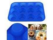 12 Cavity Muffin Cup Silicone Cookies Cupcake Bakeware Pan Soap Tray Mould